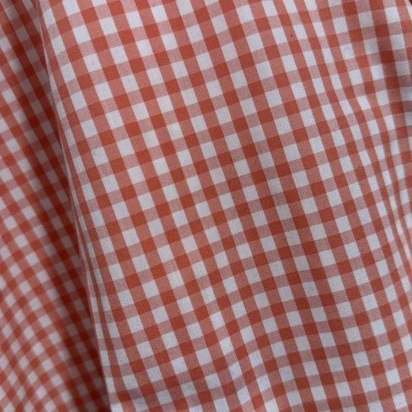 LL Bean shirt short sleeve pocket button down gingham orange white xxl - Picture 3 of 4